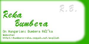 reka bumbera business card